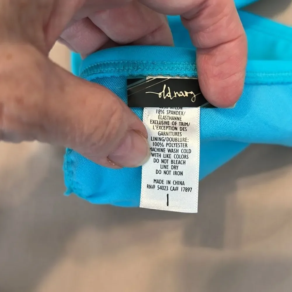 Wonder nation old navy girls szL beautiful turquoise 2 piece bathing suit GUC